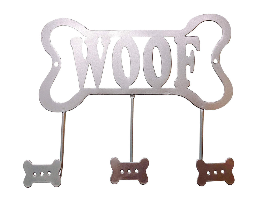 [Australia] - DEI Wall Rack Woof Bone Leash Holder (Silver) Silver 