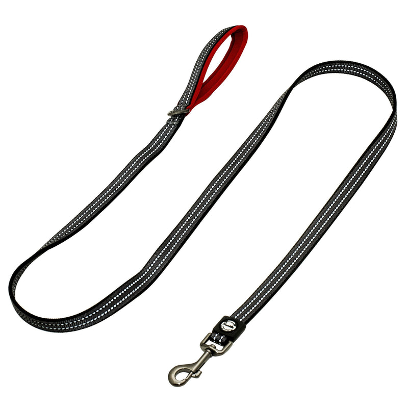 [Australia] - Franklin Pet Supply Nylon Dog Leash – Reflective Co – Comfort Fit – Neoprene Handle – 6 Foot – Dog Training – Walking Red 