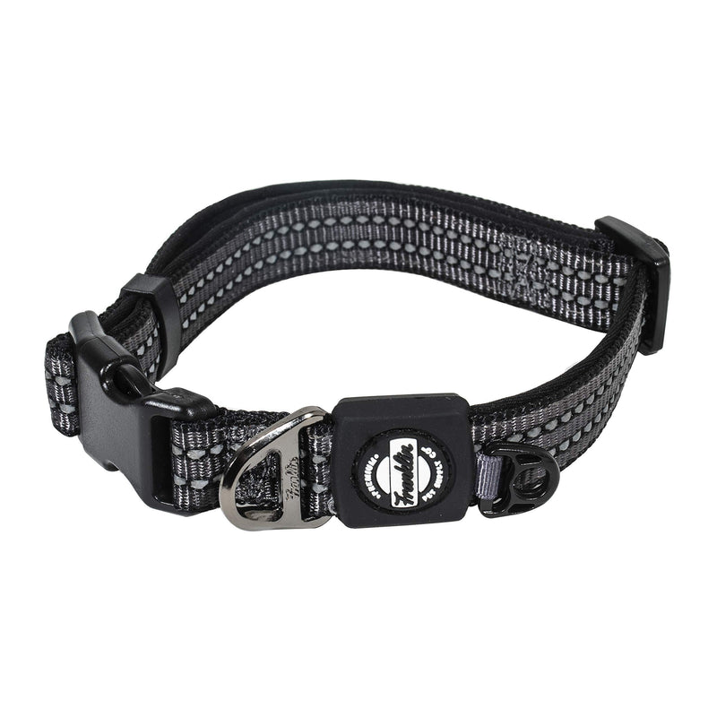 [Australia] - Franklin Pet Supply Nylon Dog Collar – Reflective – Comfort Fit – Neoprene – Adjustable Black Small 