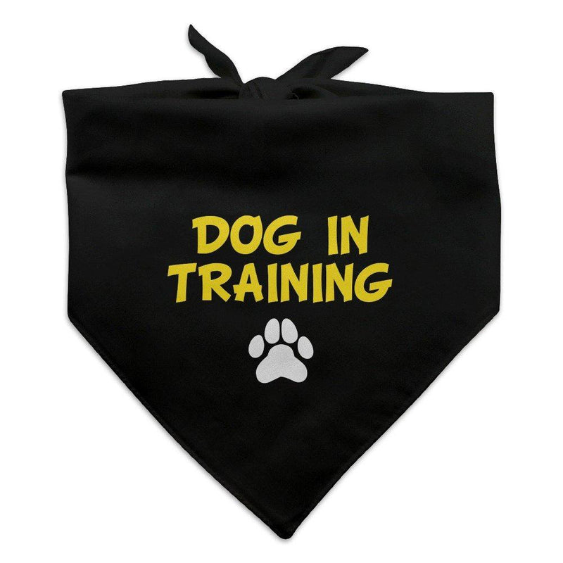 [Australia] - Graphics and More Dog in Training with Paw Print Dog Pet Bandana - Black 