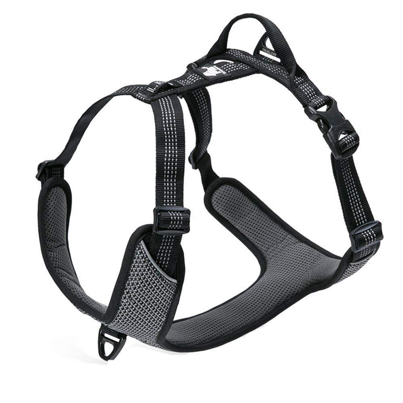 [Australia] - TRUE LOVE Dog Harness Adjustable Reflective No Pull Durable Pet Vest Car Trip Outdoor TLH6071 XS Black 