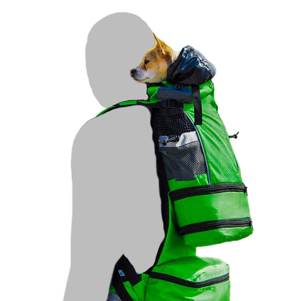 [Australia] - K9 Sport Sack FLEX | Dog Carrier Backpack For Small and Medium Pets| Foward Facing Adjustable Zippers for Size | Veterinarian Approved Safe Pack For Travel (XS-M, GREEN) 