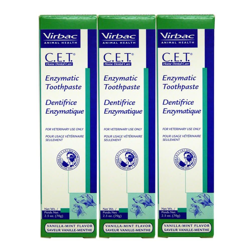 Virbac Dental Chews CET103-3 Vanilla-Mint Toothpaste (3 Pack), 2.5 oz - PawsPlanet Australia