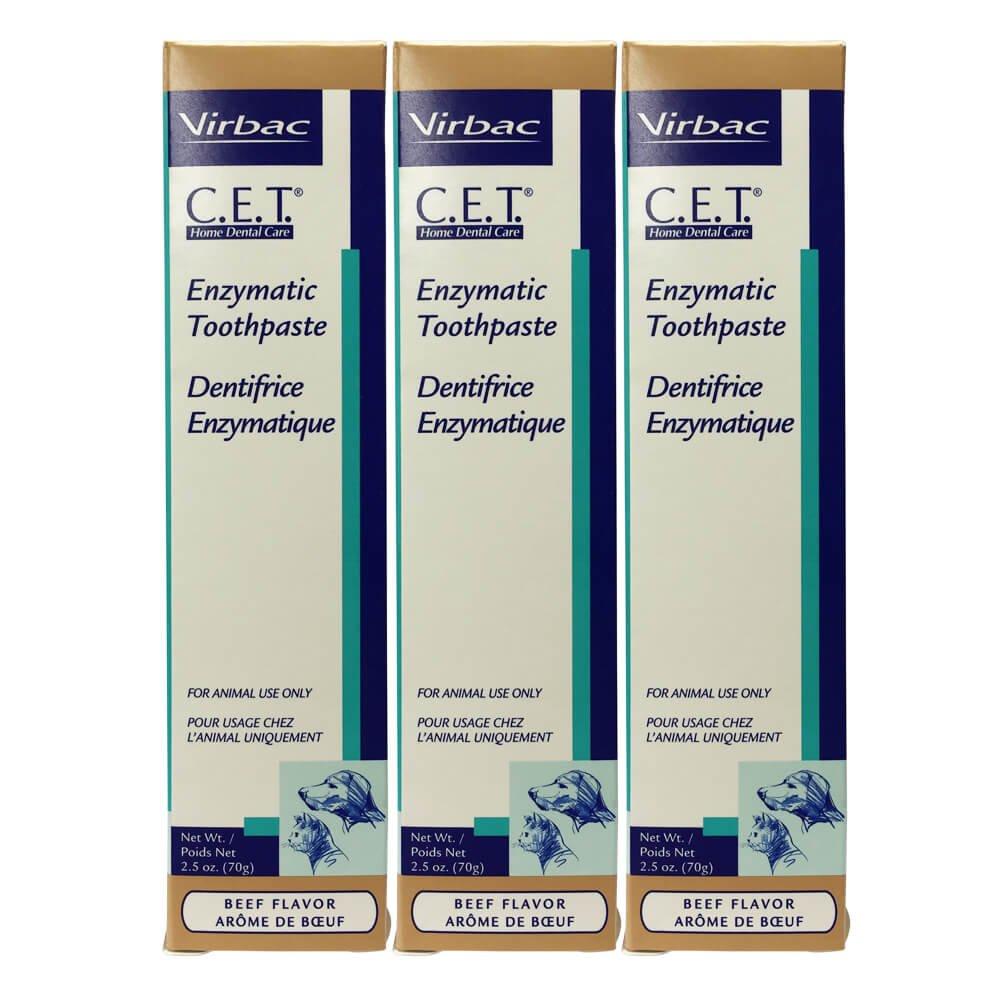 Virbac Dental Chews CET201-3 Beef Toothpaste (3 Pack), 2.5 oz - PawsPlanet Australia