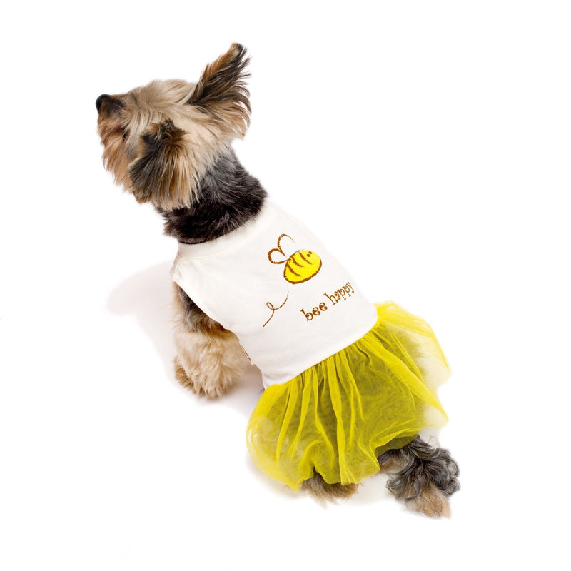 Stinky G Pet T-Shirt Dress #08 (back length 8" chest 10" - 13") bee happy - PawsPlanet Australia