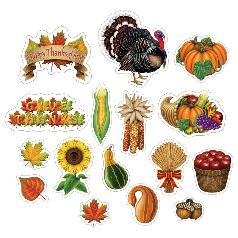 Beistle Assorted Thanksgiving Decorating Cutouts - 16 Pcs, multicolored 1 - PawsPlanet Australia