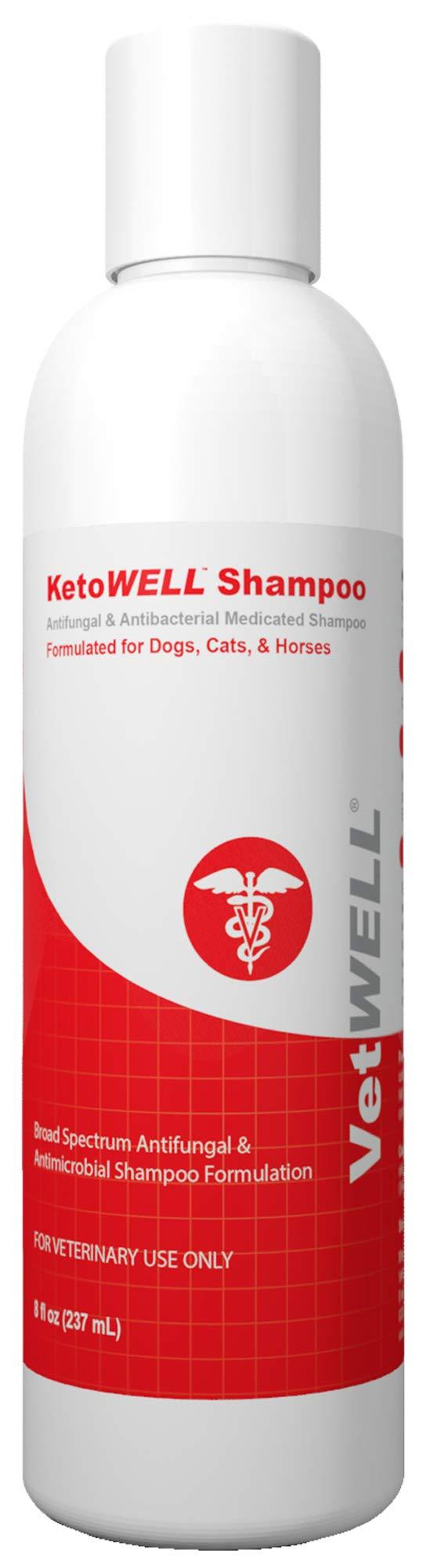 [Australia] - KetoWELL Ketoconazole & Chlorhexidine Shampoo for Dogs & Cats - Antifungal, Antibacterial & Antiseptic Medicated Dog Shampoo for Hot Spots, Ringworm, Yeast, Fungal Infections, Acne & Pyoderma 8 Ounce 