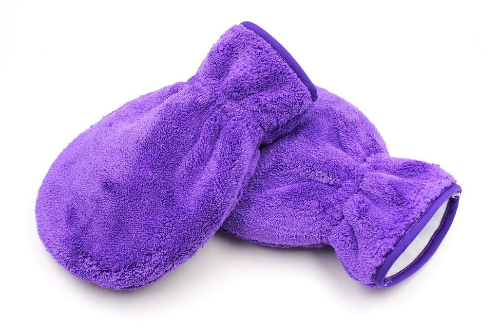 [Australia] - Hertzko 2 Pack Pet Towel Glove - Ultra Absorbent Microfiber Material - Great for Drying Dog or Cat Fur After Bath 