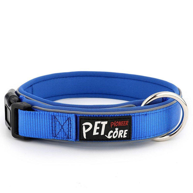 [Australia] - Pioneer Petcore Reflective Neoprene Padded Dog Collar,Running Dog Collar,Premium Quality Sports Collar,Soft and Comfortable for Active Dogs XL |23.6-27.5"×1.34" Blue 