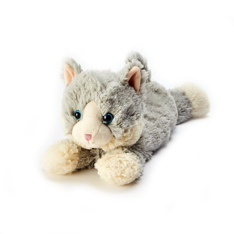 [Australia] - Intelex CP-CAT-4 Warmies Microwavable French Lavender Scented Plush Laying Down Cat, Laying Down Grey Cat 