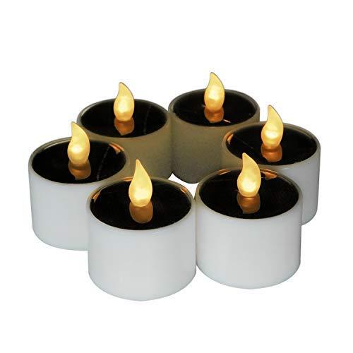 Solar Power Tealight, Advocator Solar Powered 6 Pcs Warm White Flickering Flameless Candle Lights Waterproof Romantic Fake Tealight Candle for Wedding Holiday,Window,Home,Garden,Outdoor Decoration - PawsPlanet Australia