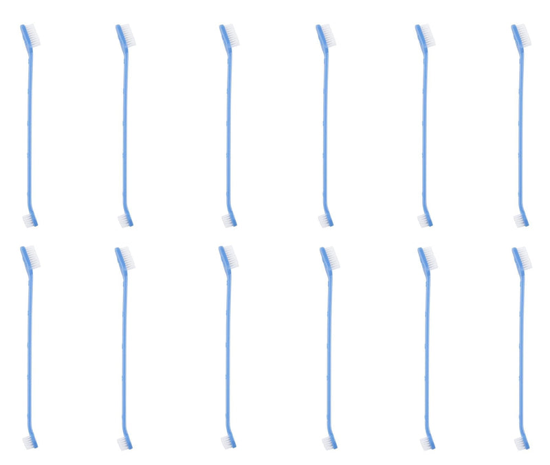 Juvale Pet Toothbrush Set - 12-Pack Soft Dog and Cat Toothbrushes, Double Sided, Mini Dual Headed Dental Hygiene Brushes for Most Pets, Pet Dental Care Health Accessories, 8.75 Inches Long, Blue - PawsPlanet Australia