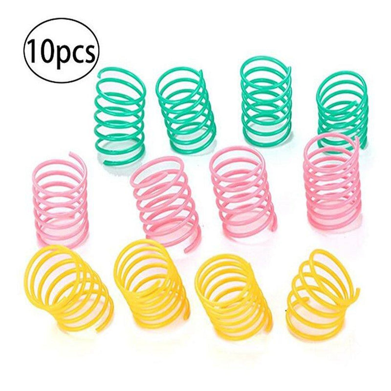 [Australia] - ISMARTEN Pet Wide Plastic Colorful Springs Cat Toys for Cat Kitten Pets (Random Color) (10pcs) 