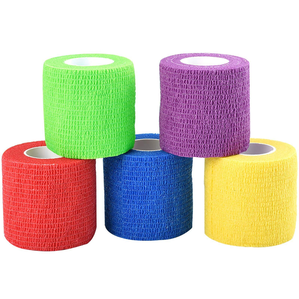 Jalan Self Adherent Bandage, Pet Vet Wrap bulk stretch Tape for Wrist, Ankle Sprains & Swelling, Assorted Color 5 cm - PawsPlanet Australia