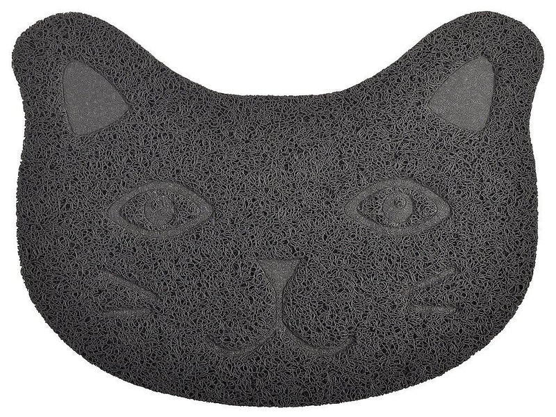 [Australia] - DM Small Cat Litter Box Debris Catcher Mat,Kitty Scatter Control Rug,16x12 Inches Gray 