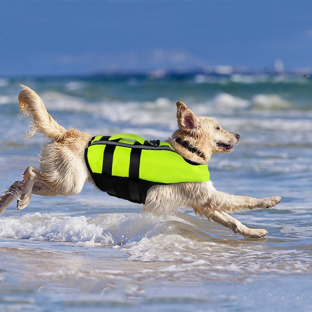 PETLESO Dog Saver Life Jacket, Inflatable Adjustable Dog Life Jacket for Swimming Surfing Boating Dog Jacket, Green Medium - PawsPlanet Australia