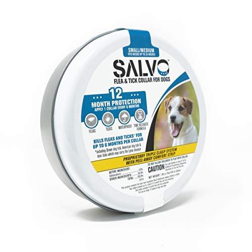 SALVO Flea and Tick Collar for Dogs - Pack of 2 for 12 Months of Protection - Waterproof, Durable Dog Collar - Flea and Tick Prevention for Dogs Small - PawsPlanet Australia