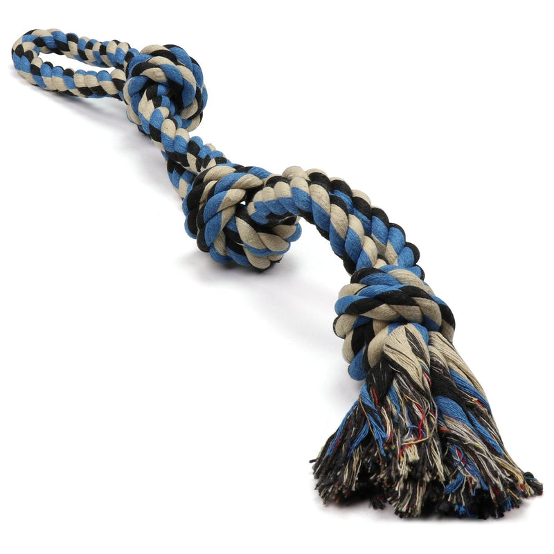 XL DOG ROPE TOY FOR AGGRESSIVE CHEWERS - BENEFITS NON-PROFIT DOG RESCUE - EXTRA LARGE DOG ROPE TOYS FOR LARGE DOGS - LARGE DOG TOY FLOSS - NEARLY INDESTRUCTIBLE DOG TOYS Blue - PawsPlanet Australia