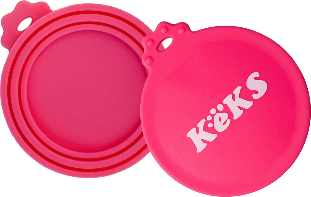 KEKS Pet Can Covers - 2 Pack - BPA Free, Food Grade Silicone Covers - Multisize Pet Food Storage Covers - One Size Fits All Standard Dog Food Cans and Cat Food Cans - Dog Can Lids Pink - PawsPlanet Australia