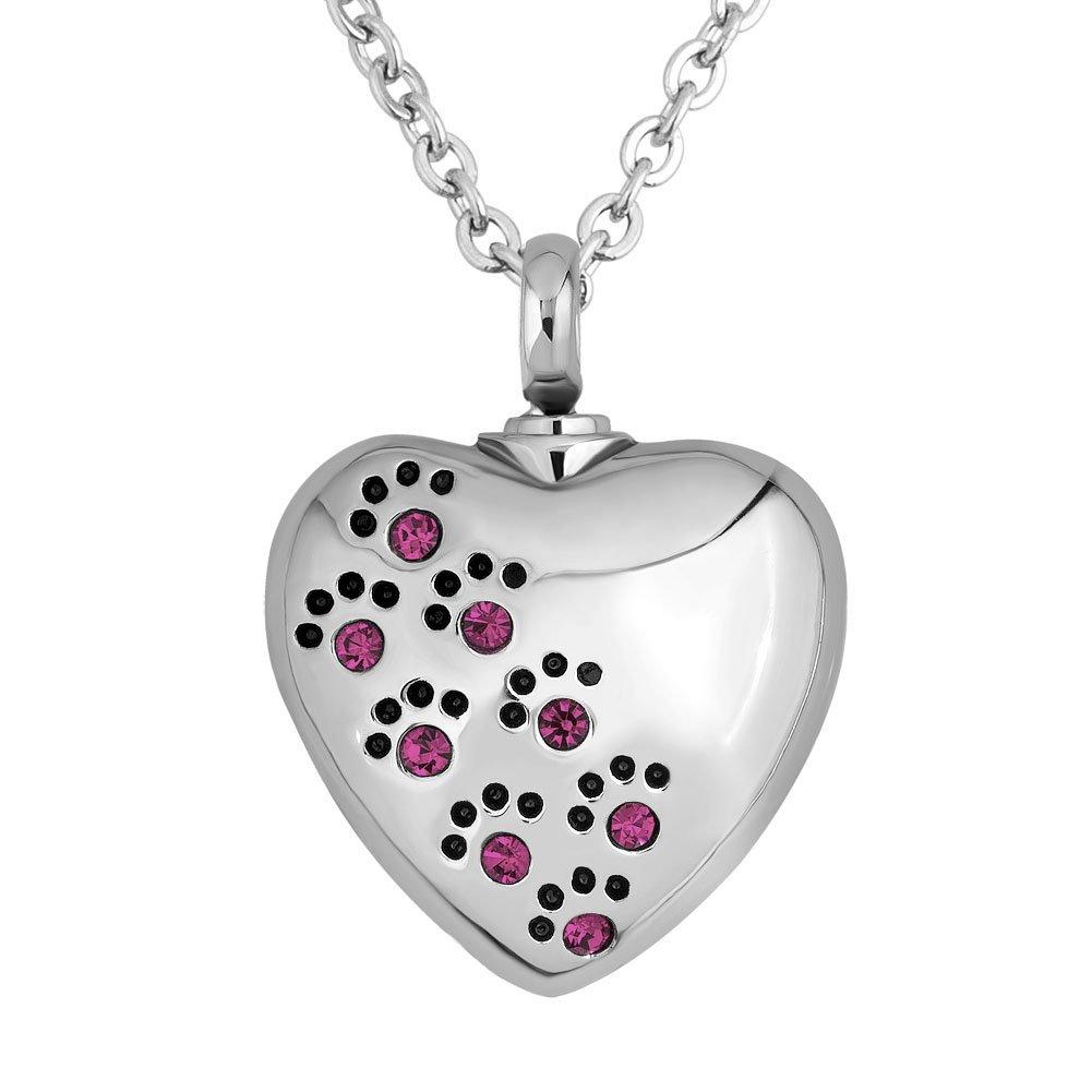 SexyMandala Urn Necklace for Ashes Pet Dog Cat Paw Print Cremation Keepsake Memorial Pendant Feb - PawsPlanet Australia