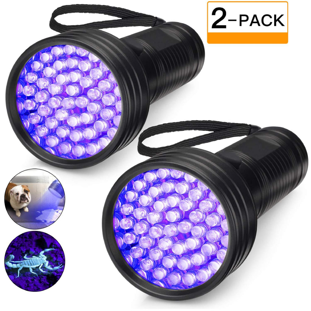 [Australia] - 2-Pack UV Flashlight Black Light, 51 LED 395 nm Blacklight Perfect Detector for Dog and Cat Urine, Scorpion Hunting Blacklight, Dry Pet Stains, Bed Bug, Matching with Pet Odor Eliminator 