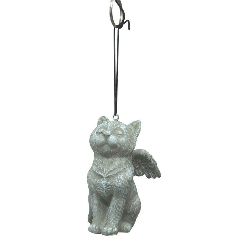 [Australia] - Comfy Hour 3" Resin Memorial Hanging Cat Angel Pet Statue, Handmade Beige, Faithful Memory of Cat's Bereavement 