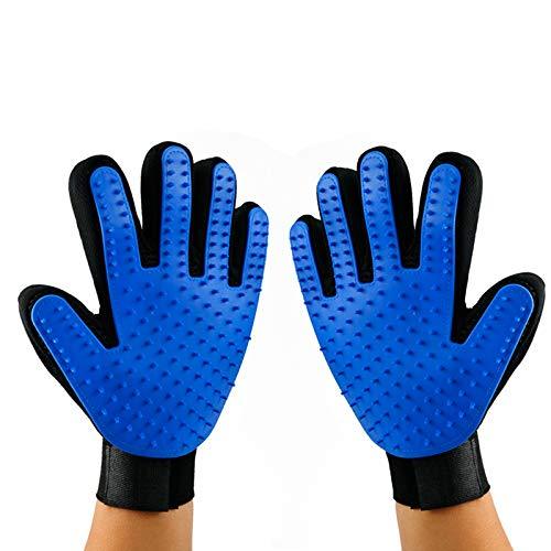 [Australia] - xusheng Pet Grooming Glove-Pet Hair Remover Glove-Dog Mitt for Grooming-Massage Mitt with Enhanced Five Finger Design-Perfect for Dog, Cat and Horses with Long & Short Fur Left and Right 2 Pak 