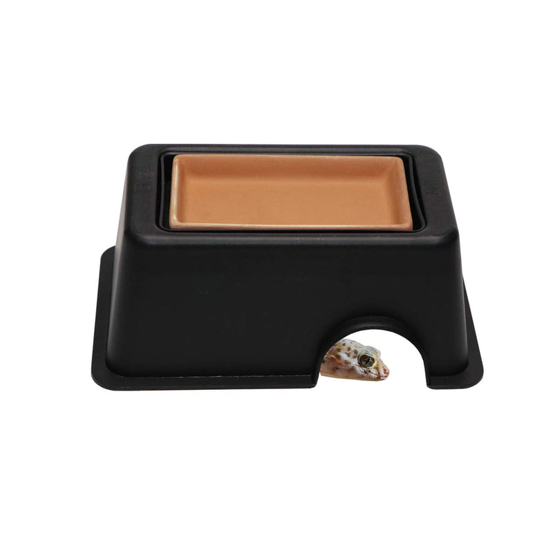 Reptile Hide Box Humidifier Caves Water Supply Hideout with Sink Basin for Lizards Turtles Amphibians Small Snake - PawsPlanet Australia