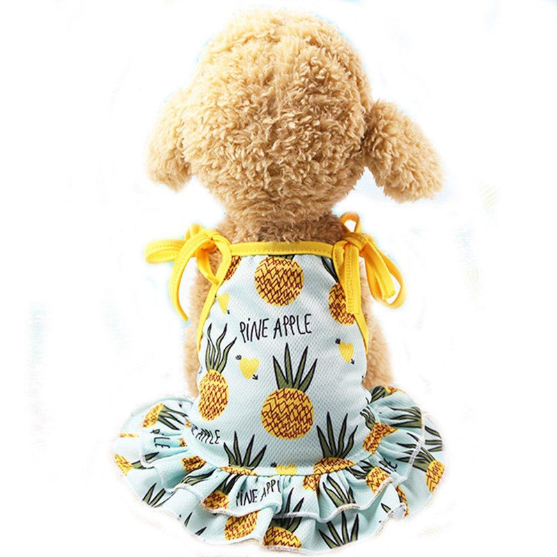BBEART Pet Clothes,Lovely Summer Fruit Dog T-Shirt Puppy Clothes Dog Skirt Dress Cats Clothes for Small Dogs Cats Puppy XS--Back Length 20cm Pineapple Skirt - PawsPlanet Australia