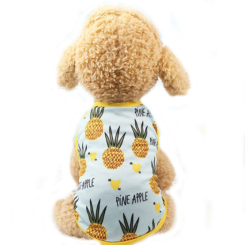 BBEART Pet Clothes,Lovely Summer Fruit Dog T-Shirt Puppy Clothes Dog Skirt Dress Cats Clothes for Small Dogs Cats Puppy M--Back Length 30cm Pineapple T-Shirt - PawsPlanet Australia