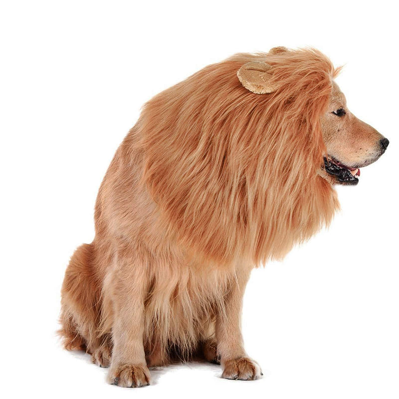 Lovelion Dog Hats - Interesting Dog Costumes Halloween - Dog Lion Mane Gift [Lion Tail] - Lion Wig Suitable Medium to Large Sized Dogs - PawsPlanet Australia