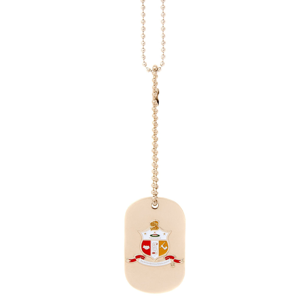 [Australia] - Desert Cactus Kappa Alpha Psi Fraternity Silver Dog Tag Necklace with Crest Greek Nupe (Silver Dog Tag) 