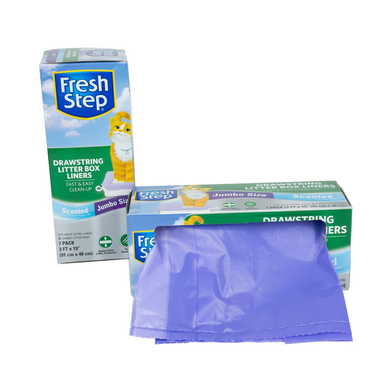 [Australia] - Fresh Step Drawstring Large Litter Box Liners | Heavy Duty Liners for Cat Litter Box | Scented & Unscented Cat Litter Box Liners Available | Quick & Easy Cleanup Pack of 2 Jumbo 