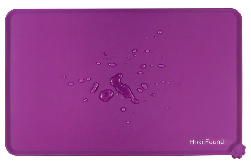 [Australia] - Hoki Found Silicone Waterproof Dog Cat Pet Food Mats Tray - Non Slip Pet Dog Cat Bowl Mats Placemat - Dog Pet Cat Feeding Mat … Set of 1 Eggplant Purple 