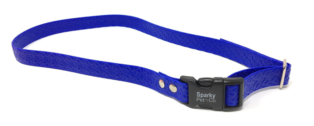 [Australia] - Sparky PetCo Compatible 3/4" Waterproof Bone Embossed PetSafe Bark in- Underground Systems No Hole Strap Wraps Around The Receiver Blue 