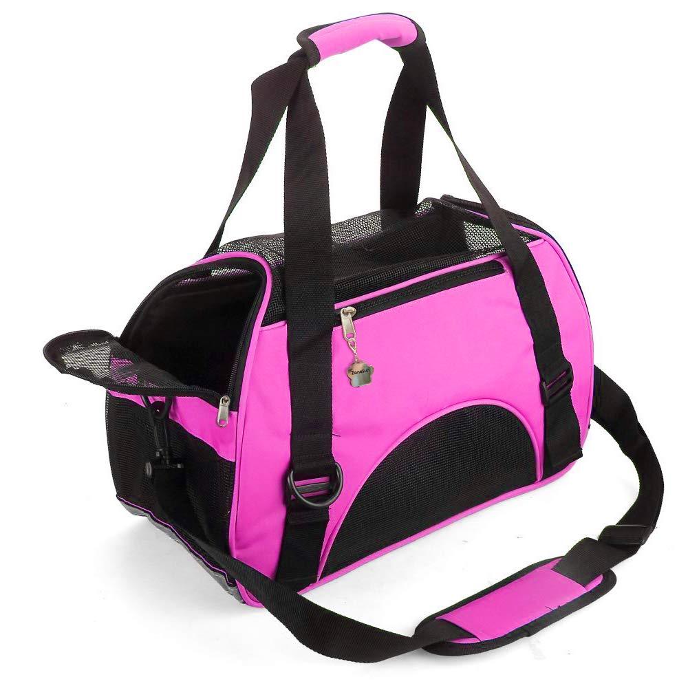 [Australia] - ZaneSun Cat Carrier,Soft-Sided Pet Travel Carrier for Cats,Dogs Puppy Comfort Portable Foldable Pet Bag Airline Approved Small Pink 