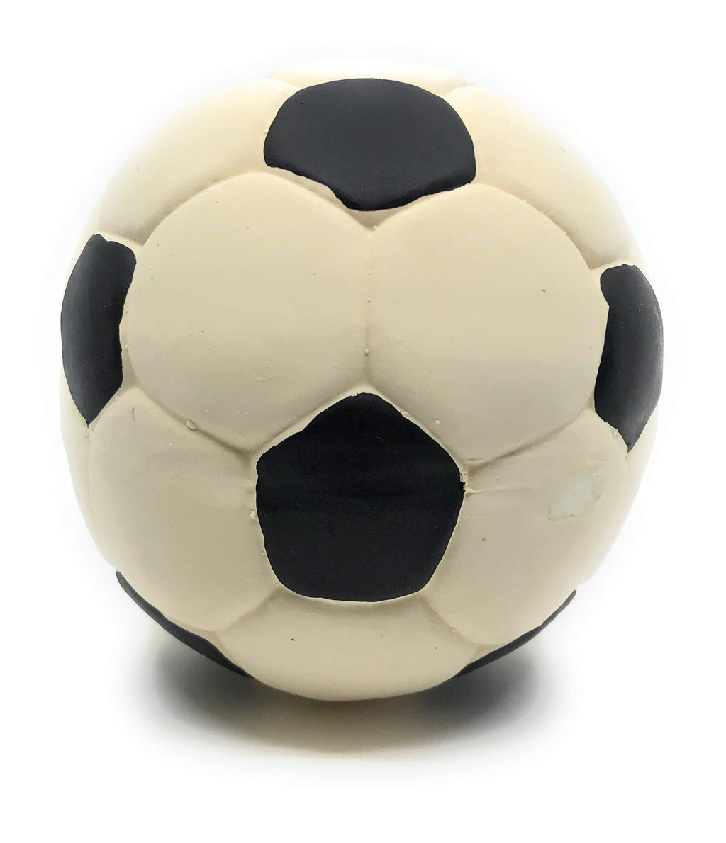 [Australia] - Large Soccer Ball - Soft, Squeaky Dog Toy - Natural Rubber (Latex) - for Large Breed Dogs & Senior Dogs - 5" Diameter - Complies with Same Safety Standards as Children's Toys 