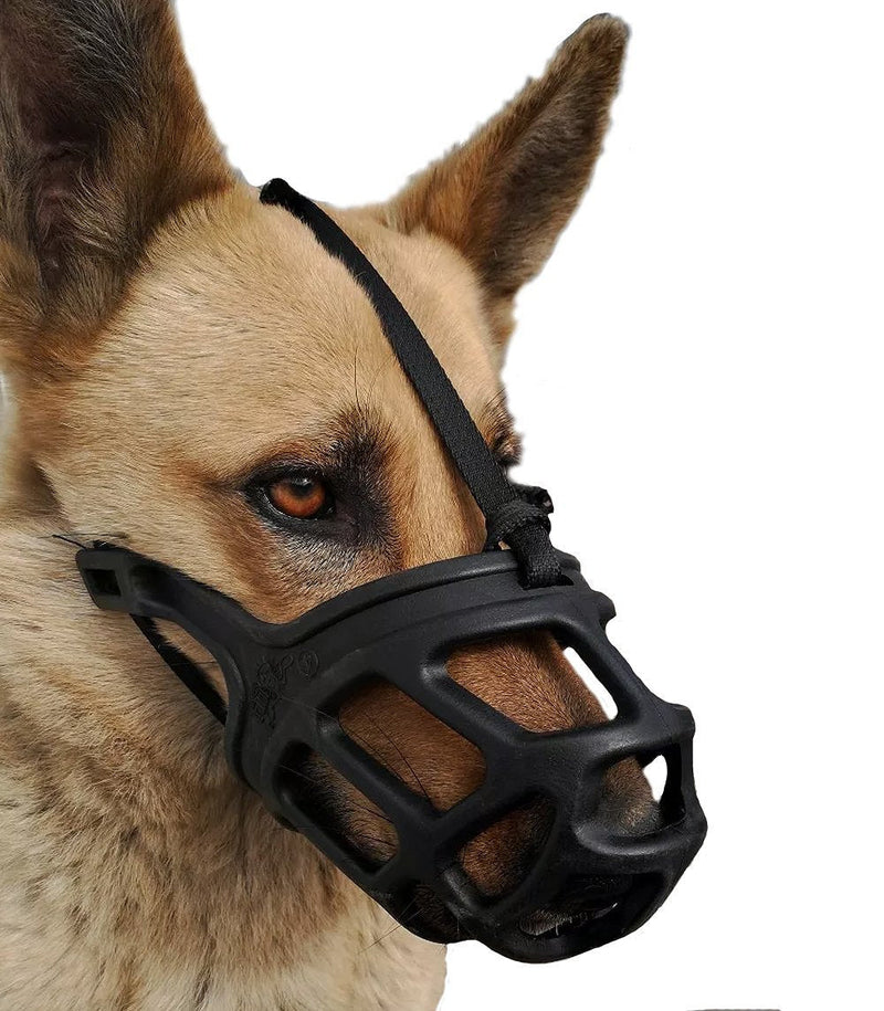 [Australia] - Dog Muzzle, Breathable Basket Muzzles for Small, Medium, Large and X-Large Dogs, Stop Biting, Barking and Chewing, Best for Aggressive Dogs Black 
