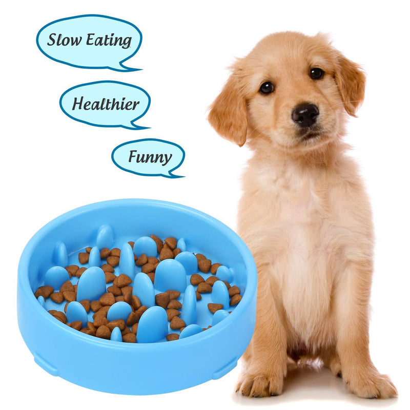 [Australia] - XZQTIVE Slow Feeder Bowl for Dog, Interactive Bloat Stop Dog Bowl Fun Feeder Non-Slip Medium A-Blue 