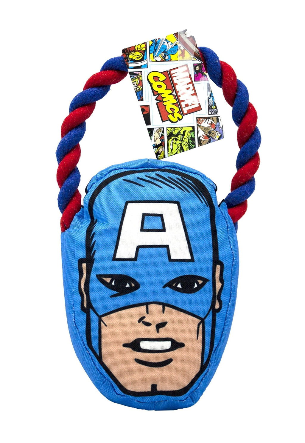 [Australia] - Marvel Comics Rope Pull Toy For Dogs | Super Hero Toys For All Dogs and Puppies | Fun and Adorable Squeak Dog Toys in Captain America, Hulk, Iron Man, Spiderman Varieties 