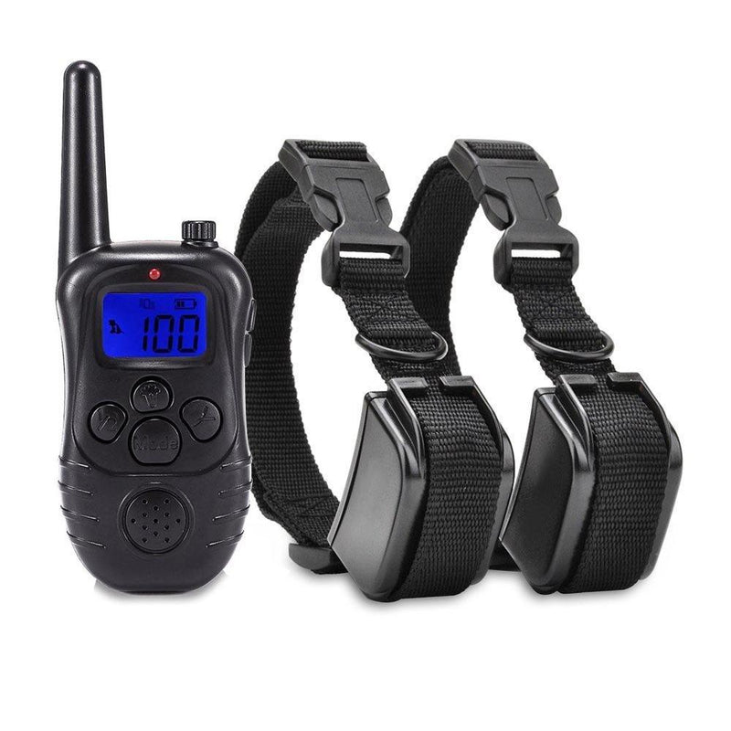 [Australia] - igingko Dog Training Collar, 1000ft Range No Harm Pet Shock Collar with Remote Set - Waterproof, Rechargeable for Small Medium Large Dogs, Built in Beep, Vibration and Shock Modes For 2 dog Black 