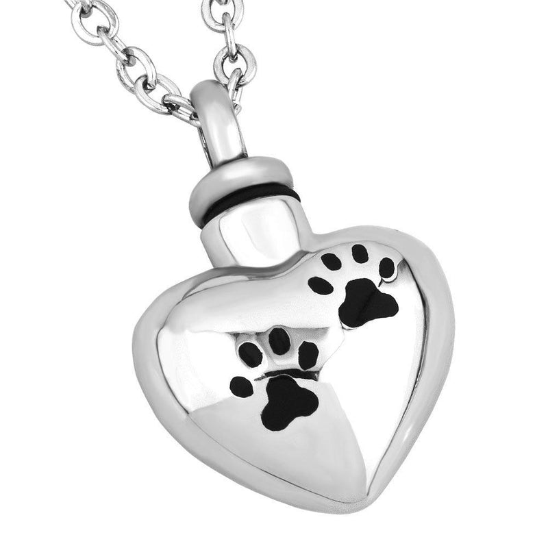 [Australia] - SexyMandala Puppy Dog Cat Paw Pet Print Urn Necklace for Ashes Heart Cremation Pendant Memorial Ash Keepsake PAW3 