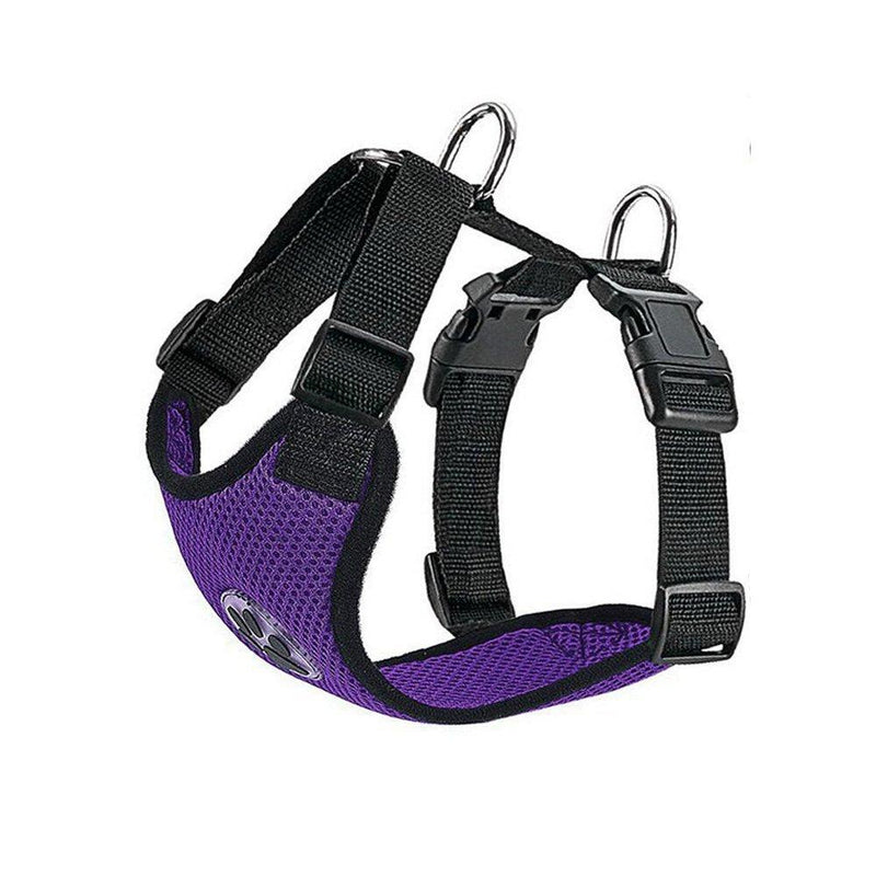 [Australia] - SlowTon Dog Harness, Pet Vest Harness for Dogs Safety in Car Adjustable Neck and Chest Strap Breathable Soft Fabric Multifunctional Vest with Quick Release for Travel Walking Daily Use Medium Purple 