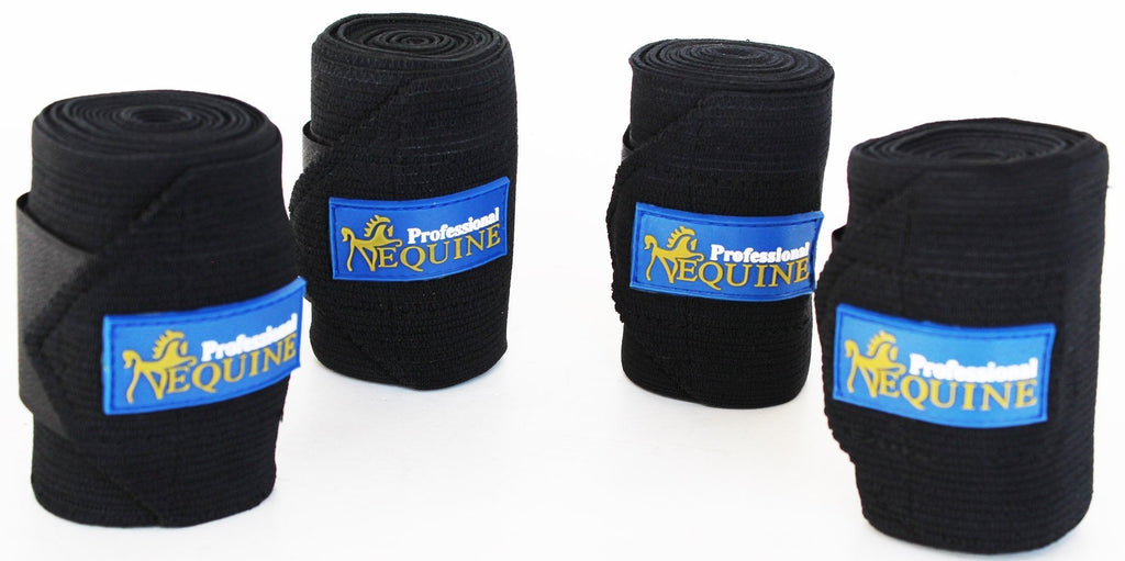 [Australia] - Professional Equine Horse Tack Grooming Leg Set of 4 Polo Wrap Bandage 95F06BK 