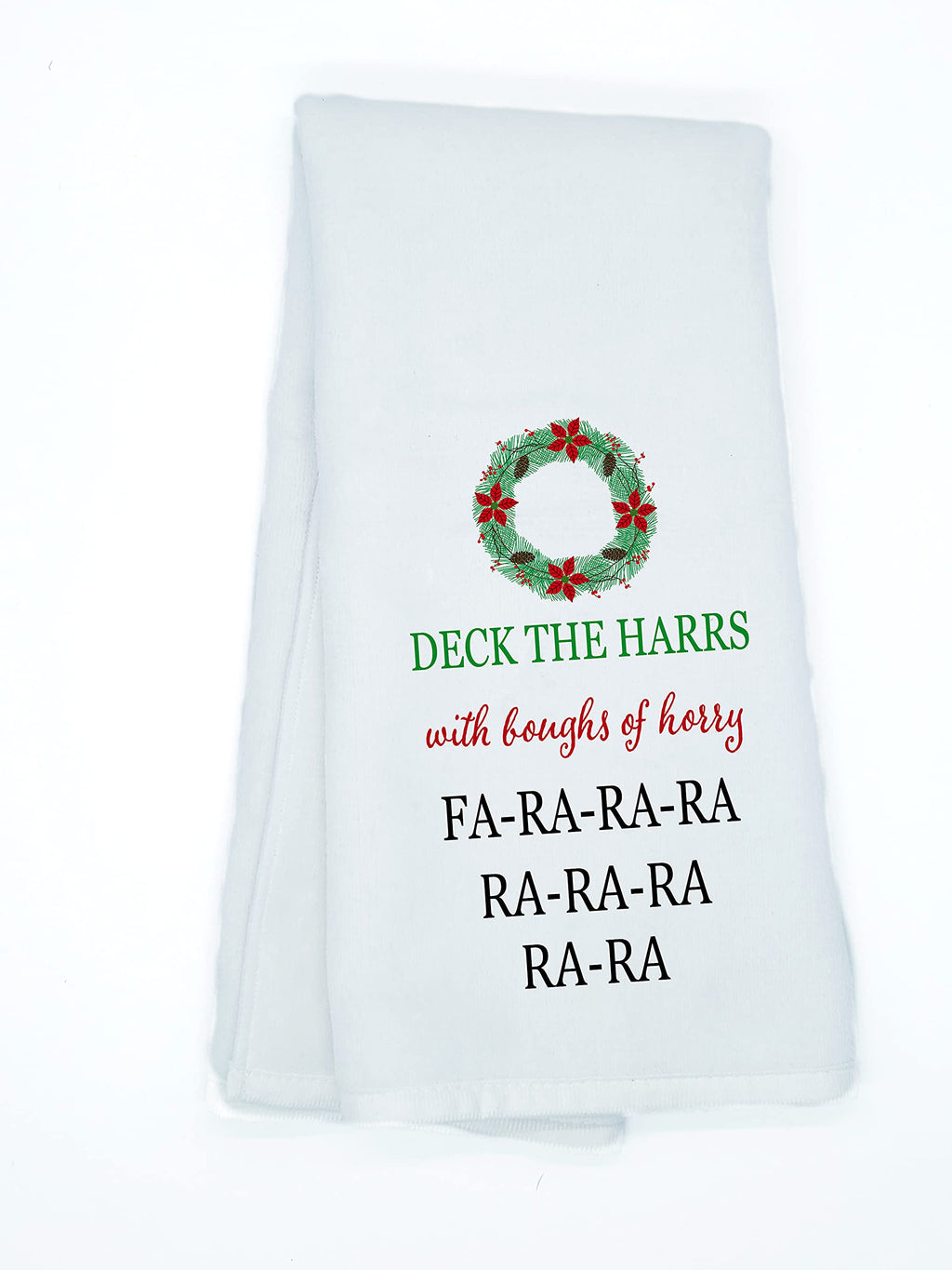 Christmas Story Movie Decor - Holiday Funny Kitchen Hand Towels (Deck the Harrs (Halls!)) Deck the Harrs (Halls!) - PawsPlanet Australia