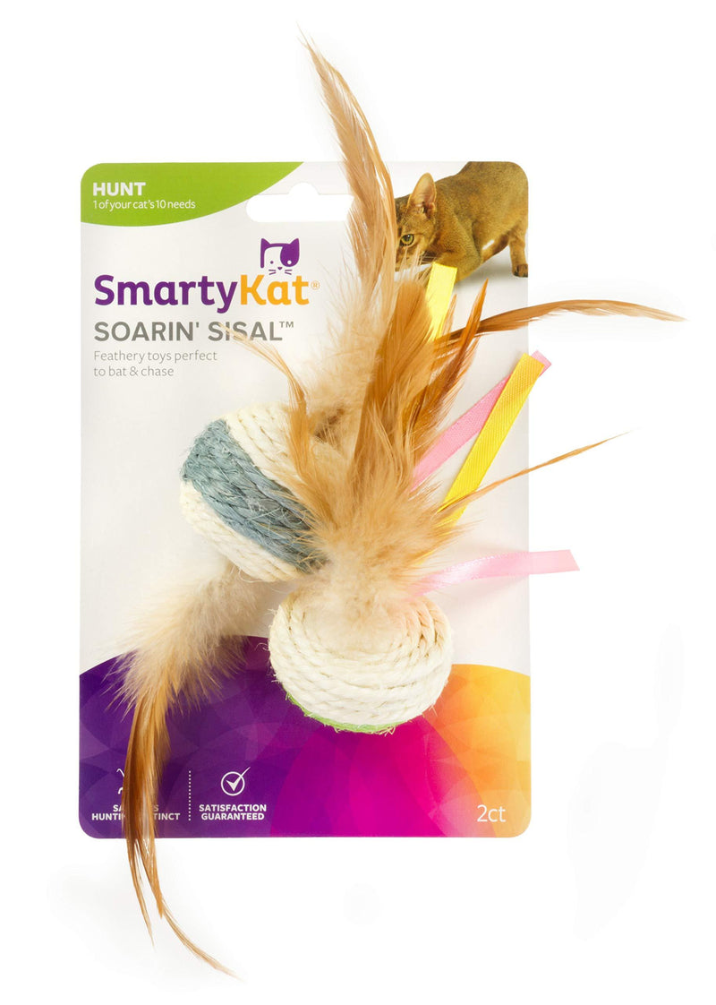 [Australia] - SmartyKat Soarin' Sisal Ball & Sisal Dart, Ivory, Gray, Green 