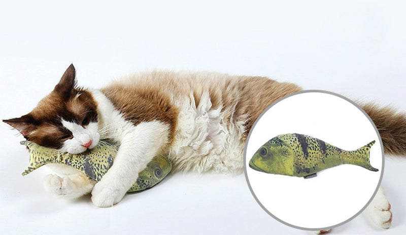 [Australia] - Xiaoyu Fish Cat Toys, Refilling Catnip Toys Simulation Plush Fish Cat Toys Interactive Chewing Toys for Cat/Kitty/Kitten Yellow 