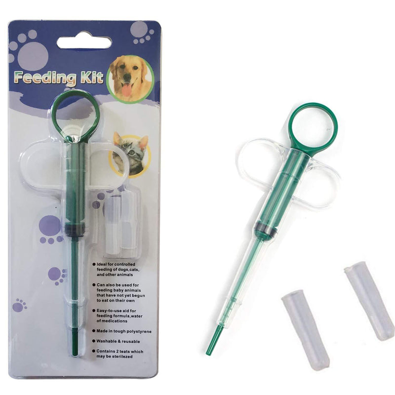 LIYU Dogs and Cats Medicine Feeder (2 Pack) Pet is Given Medicines Medical Feeding Tool Silicone Syringes Super Durable and Reusable Extremely Convenient - Green - PawsPlanet Australia