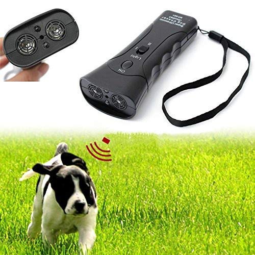 [Australia] - Sonic bee LED Ultrasonic Dog Chaser Aggressive Attack Repeller Trainer Flashlight Effective Barking Stop Device 