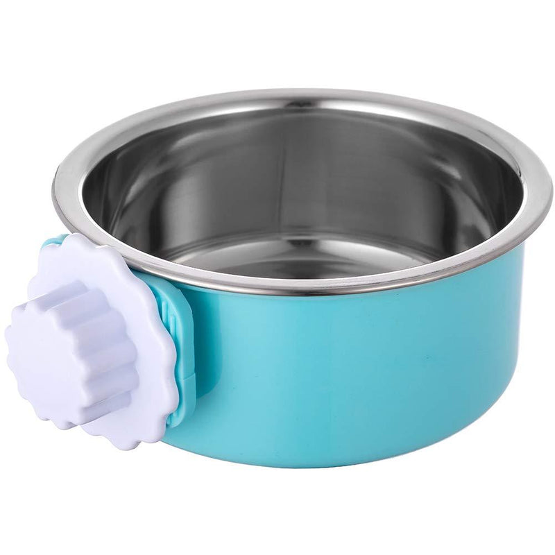 [Australia] - Ordermore Crate Dog Bowl,Stainless Steel Removable Hanging Food Water Bowl Cage Coop Cup for Dogs,Cats,Birds,Small Animals,Holds 14 Ounce Blue 